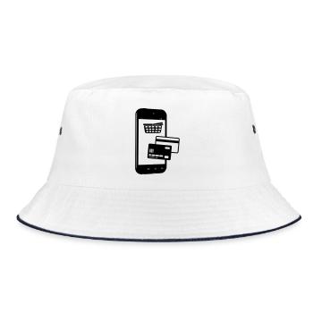 Téléphone avec panier et carte de crédit - Bob - blanc/marine - Devant