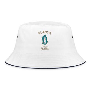 Alanya , Leuchtturm, Türkische Riviera - Bucket Hat - Weiß/Navy - Vorne