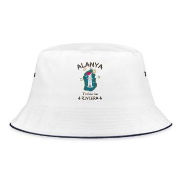 Christmas, Turkey Alanya, Lighthouse - Bucket Hat - white/navy - Front