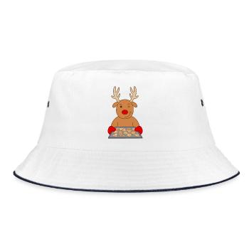 Reindeer Christmas biscuits Baking cookies - Bucket Hat - white/navy - Front