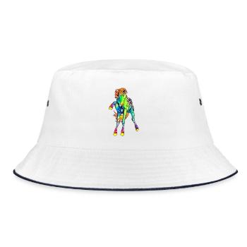 neon horse - Bucket Hat - white/navy - Front