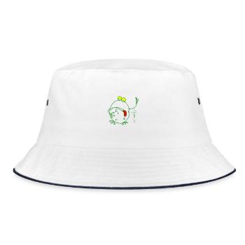 Exhausted Frog - Rana Fatigatus - Bucket Hat - white/navy - Front