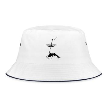 Float in water fish - Bucket Hat - white/navy - Front