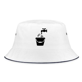 Cleaning tool logo bucket - Bucket Hat - white/navy - Front