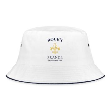 ROUEN France Frankreich - Bucket Hat - Weiß/Navy - Vorne