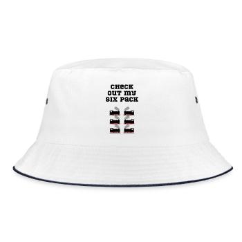eisenbahn sixpack - Bucket Hat - Weiß/Navy - Vorne