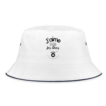 I don't like people - Bucket Hat - white/navy - Front