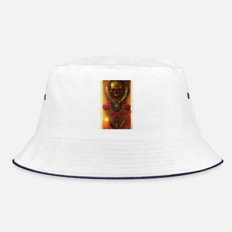 Skull and crossbones with roses Bucket Hat