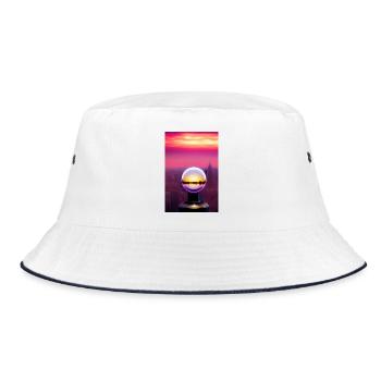 Stadt Kugel - Bucket Hat - Weiß/Navy - Vorne