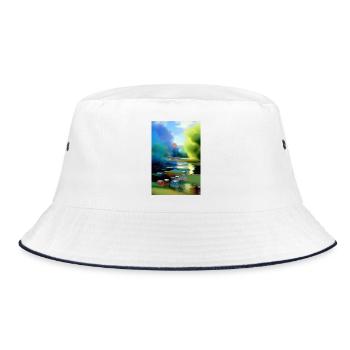 Motifs et formes abstraits - Bob - blanc/marine - Devant