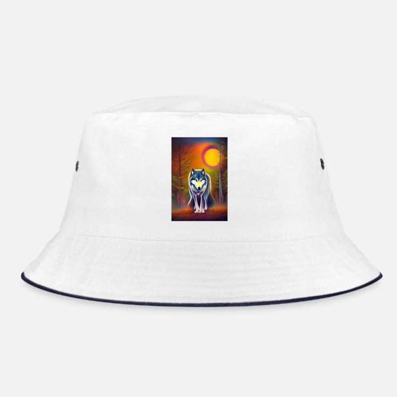 Wolf und Mond Bucket Hat