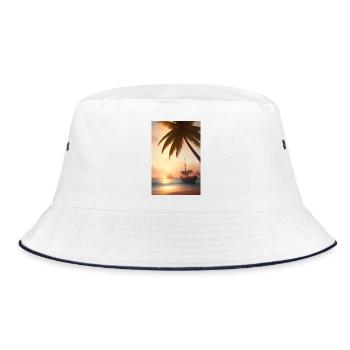 Caribbean Palm Beach - Bucket Hat - white/navy - Front