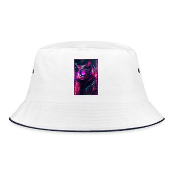 Techno Cat Japon Neon City Art - Bob - blanc/marine - Devant