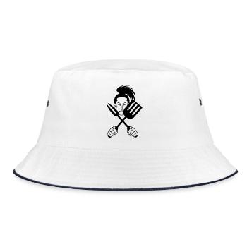 Cuisinier samouraï japonais - Bob - blanc/marine - Devant
