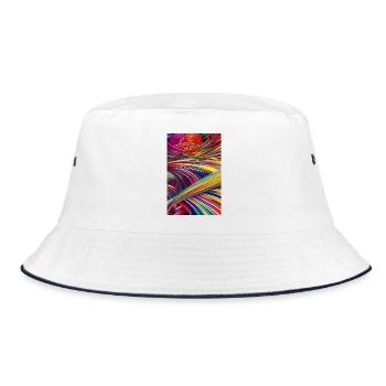 Abstract art - Bucket Hat - white/navy - Front
