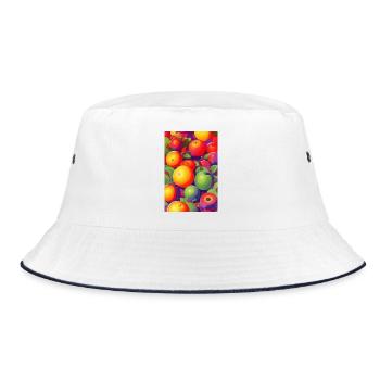 Früchte - Bucket Hat - Weiß/Navy - Vorne