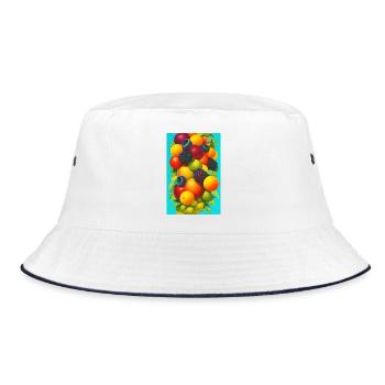 Früchte - Bucket Hat - Weiß/Navy - Vorne