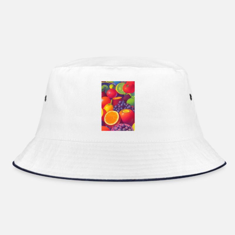 Früchte - Bucket Hat - Weiß/Navy