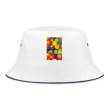 Früchte - Bucket Hat - Weiß/Navy - Vorne