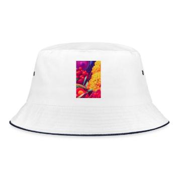 Früchte - Bucket Hat - Weiß/Navy - Vorne