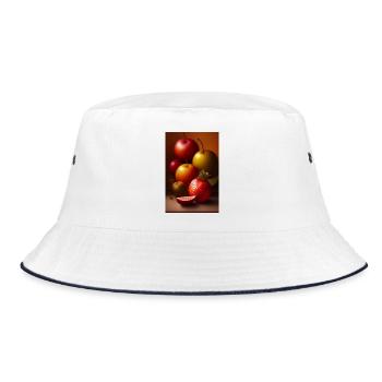 Früchte - Bucket Hat - Weiß/Navy - Vorne