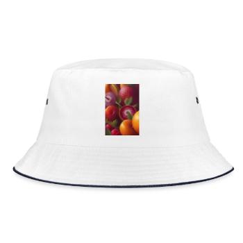 Früchte - Bucket Hat - Weiß/Navy - Vorne