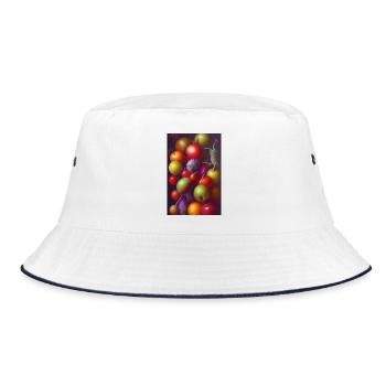 Früchte - Bucket Hat - Weiß/Navy - Vorne