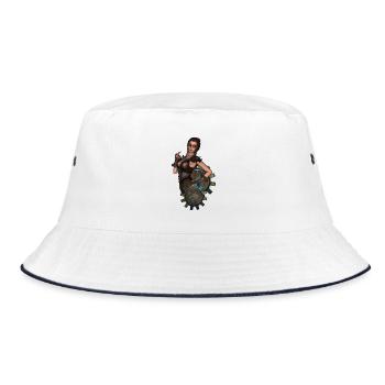 The Lady of Steampunk - Bucket Hat - white/navy - Front