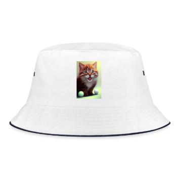 Petit bébé chat mignon - Bob - blanc/marine - Devant