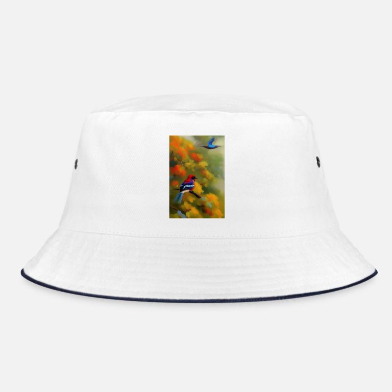Vogel auf Ast Bucket Hat