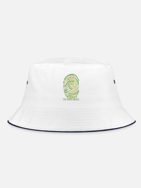 Garden fingerprint - Bucket Hat - white/navy - Front