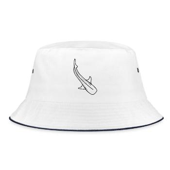 Elegant und Imposant - Walhai - Bucket Hat - Weiß/Navy - Vorne