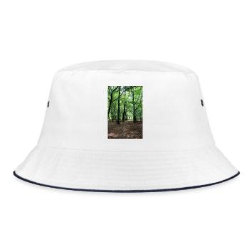 Forest Tree Trees Walk Nature Forester Poster - Bucket Hat - white/navy - Front