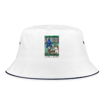 Tarot card "Seven of Swords" - Bucket Hat - white/navy - Front
