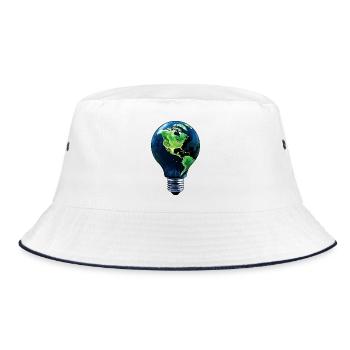 Glühbirne Welt - Bucket Hat - Weiß/Navy - Vorne