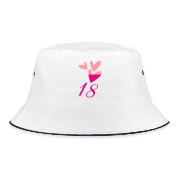 18. 18 YEARS OLD. 18th ANNIVERSARY. BIRTHDAY 18 YEARS. - Bucket Hat - white/navy - Front