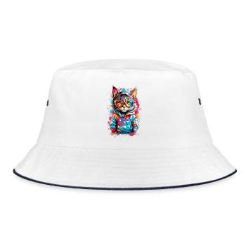 Chat cool - Bob - blanc/marine - Devant