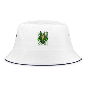 Awesome anubis cyberpunk mask - Bucket Hat - white/navy - Front