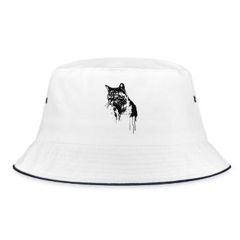 Cat 2 - Bucket Hat - white/navy - Front