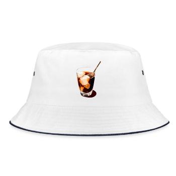 Coffee Drink Illustration - Bucket Hat - white/navy - Front