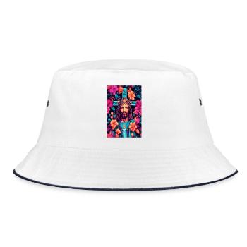 Jesus Christus - Bucket Hat - Weiß/Navy - Vorne