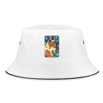 Luchs im Profil - Bucket Hat - Weiß/Navy - Vorne