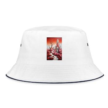 Snowy Fantasy Landscape - Bucket Hat - white/navy - Front