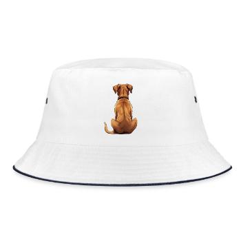 Rhodesian Ridgeback - Bucket Hat - white/navy - Front