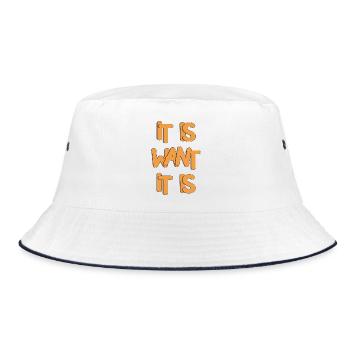Expressive Bold Typography Design - Bucket Hat - white/navy - Front