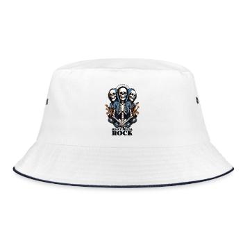 Heavy Metal Rock - Bucket Hat - Weiß/Navy - Vorne