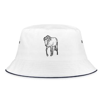 Horses T-shirt Gift Rider - Bucket Hat - white/navy - Front