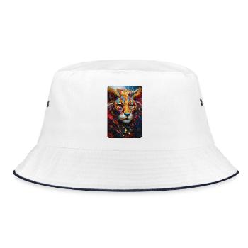 Lion Pop Art - Bucket Hat - white/navy - Front