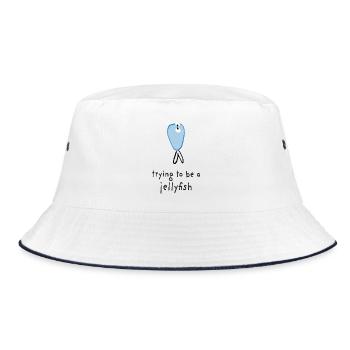 trying to be a jellyfish funny animals - Bucket Hat - white/navy - Front