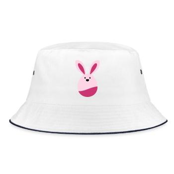 Hase - Bucket Hat - Weiß/Navy - Vorne